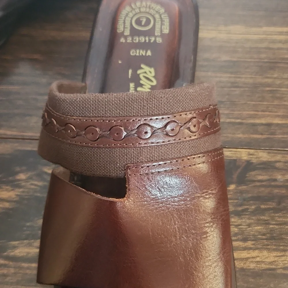 Romano Gina women’s slip on leather sandals size 7 - Picture 10 of 10